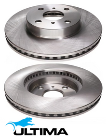 ULTIMA FRONT VENTED DISC BRAKE ROTORS TO SUIT TOYOTA VITZ SCP90R NCP131R 1NZ-FE 2SZ-FE 1.3L 1.5L I4