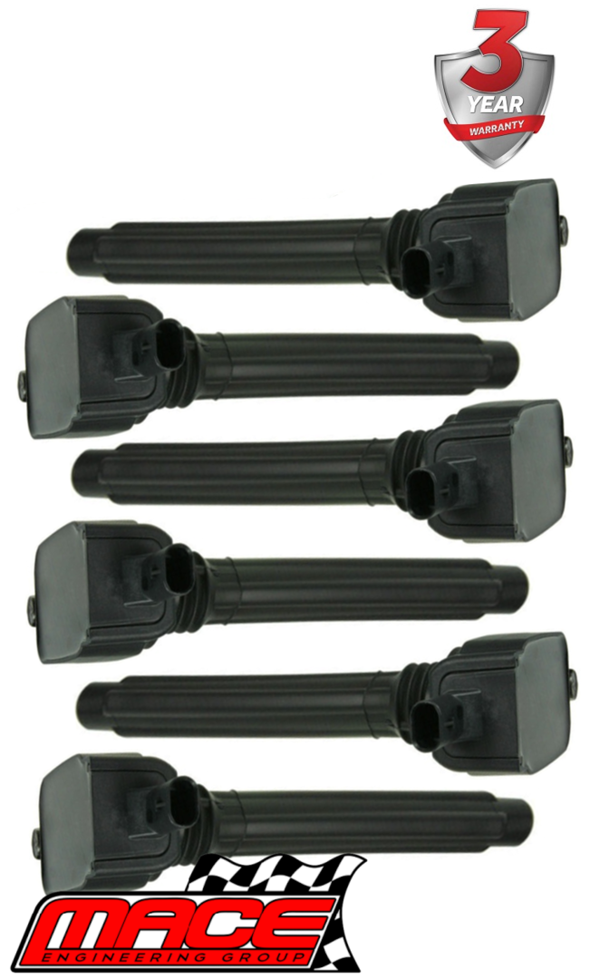SET OF 6 MACE STANDARD REPLACEMENT IGNITION COILS TO SUIT JEEP CHEROKEE KL EHB 3.2L V6 TIll 06/2015