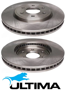 ULTIMA FRONT DISC BRAKE ROTOR SET TO SUIT NISSAN NAVARA D40 YD25DDTI 2.5L I4 SUITS 16" WHEELS
