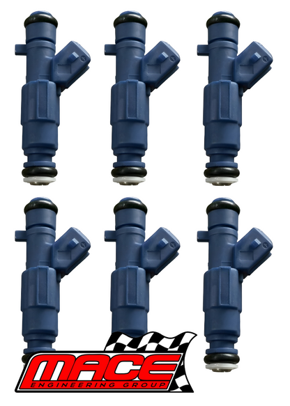 SET OF 6 MACE FUEL INJECTORS TO SUIT FORD FAIRLANE BA BF BARRA 182 190 4.0L I6