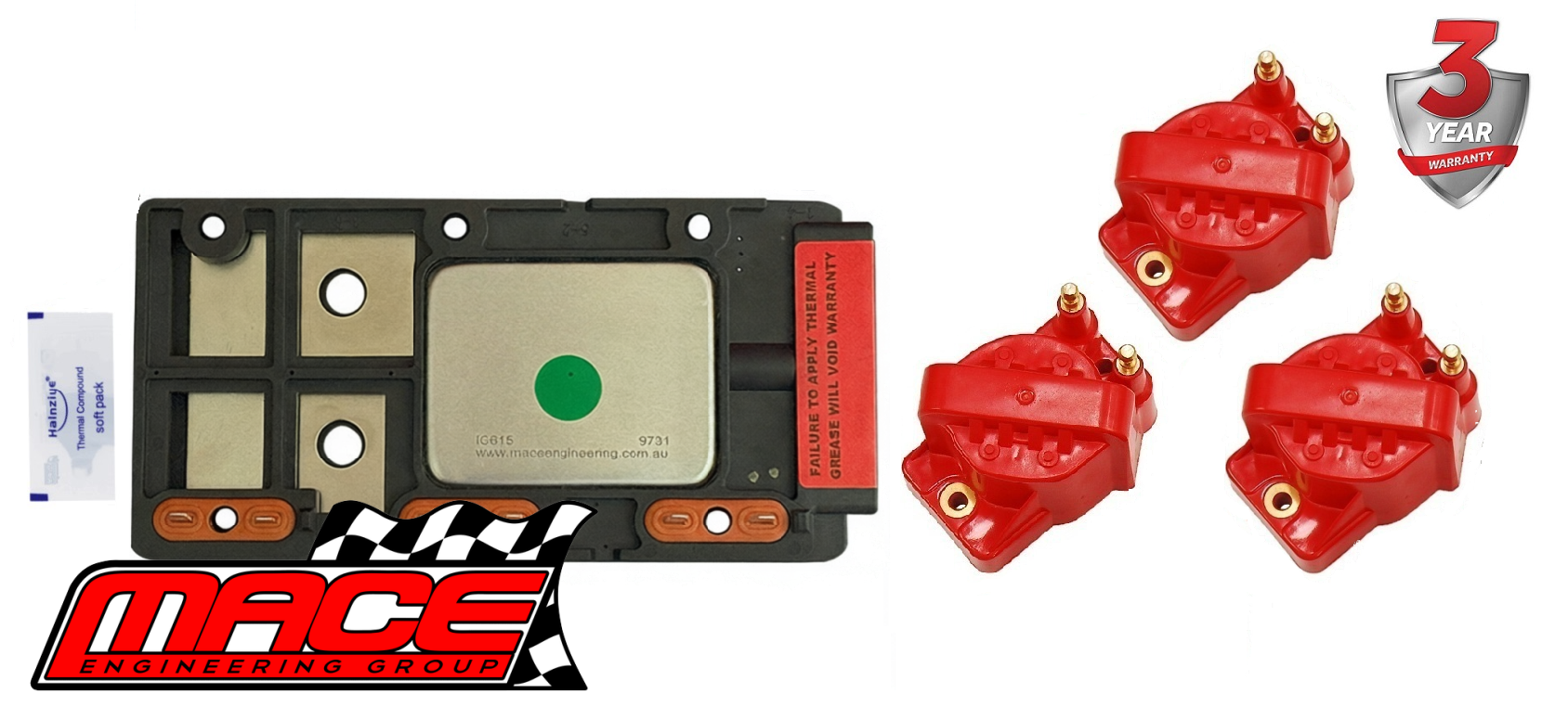 Mace Protection Control Module 3 X MACE HV IGNITION COIL & DFI IGNITION CONTROL MODULE TO SUIT HOLDEN ...