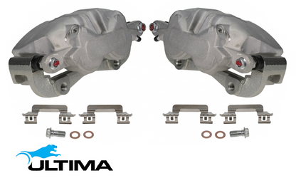 PAIR OF ULTIMA FRONT DISC BRAKE CALIPERS TO SUIT FORD FALCON BA BF FG FG X BARRA 182 190 195 240T 245T 270T 325T ECOLPI E-GAS TURBO 4.0L I6
