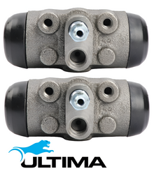 PAIR OF ULTIMA REAR WHEEL CYLINDERS TO SUIT FORD FALCON XC XD XE XF 200 250 OHV CARB 3.3L 4.1L I6