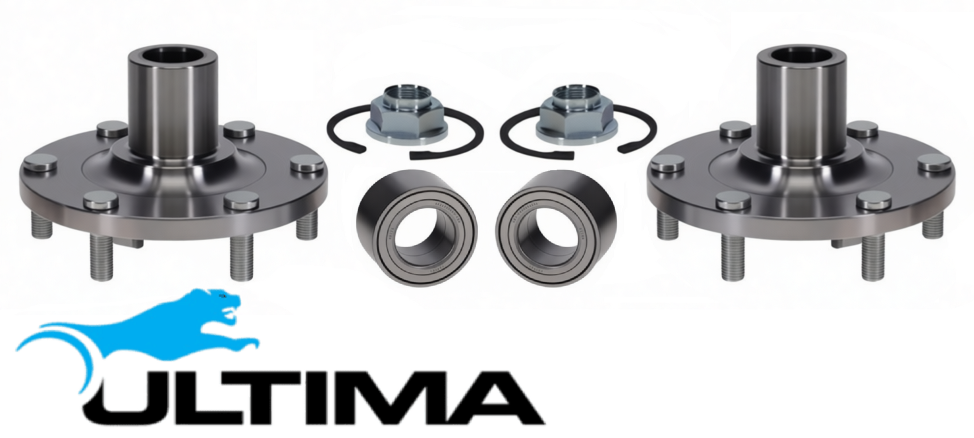 2 X ULTIMA FRONT WHEEL HUB AND BEARING ASSEMBLY TO SUIT MAZDA BT-50 UP UR P4AT TURBO DIESEL 2.2L I4