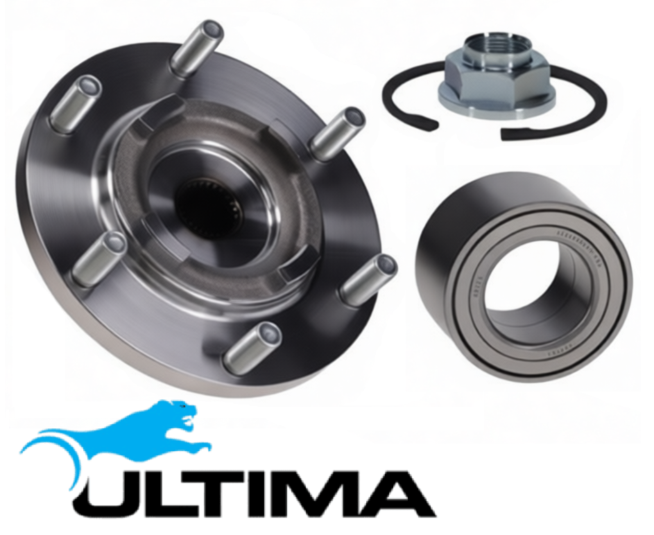 2 X ULTIMA FRONT WHEEL HUB AND BEARING ASSEMBLY TO SUIT MAZDA BT-50 UP UR P4AT TURBO DIESEL 2.2L I4