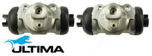PAIR OF ULTIMA REAR WHEEL CYLINDERS TO SUIT NISSAN NAVARA D22 D40 TD27 YD25DDTI TURBO DIESEL 2.5L 2.7L I4
