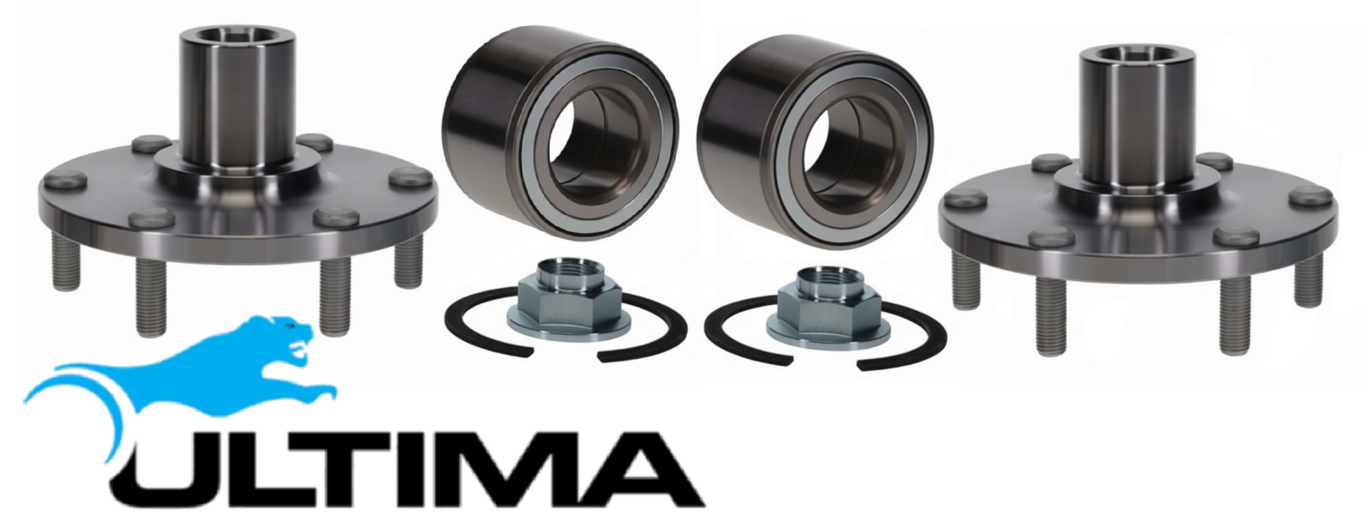 2 X ULTIMA FRONT WHEEL HUB AND BEARING ASSEMBLY TO SUIT FORD RANGER PJ PK WEAT 3.0 I4 SUITS 4WD