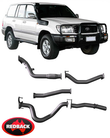 REDBACK EXTREME DUTY EXHAUST SYSTEM W/O CAT FOR TOYOTA LANDCRUISER HDJ100R 1HD-FTE 4.2 I6 10/2000 ON