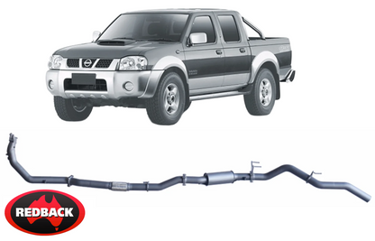EXTREME DUTY EXHAUST SYSTEM W/ RESONATOR TO SUIT NISSAN NAVARA D22 YD25DDT 2.5 I4 01/07 ON UTE & CAB