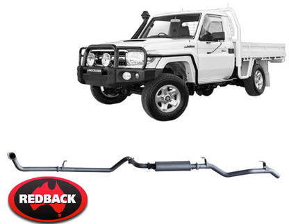 REDBACK EXTREME DUTY EXHAUST SYSTEM FOR TOYOTA LANDCRUISER HDJ79R 1HD-FTE 4.2 I6 TO 01/07 SINGLE CAB