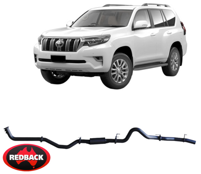 REDBACK EXTREME DUTY EXHAUST SYSTEM WITHOUT CAT TO SUIT TOYOTA PRADO GDJ150R 1GD-FTV 2.8L I4