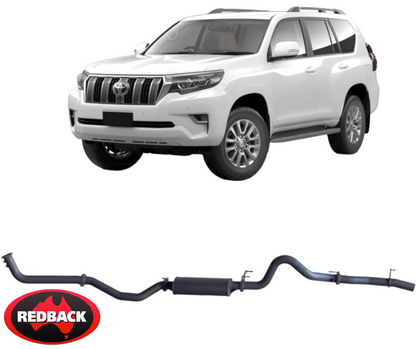 REDBACK EXTREME DUTY EXHAUST SYSTEM WITHOUT CAT TO SUIT TOYOTA PRADO GDJ150R 1GD-FTV 2.8L I4