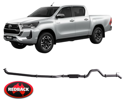 REDBACK EXTREME DUTY EXHAUST SYSTEM TO SUIT TOYOTA HILUX GUN126R GUN136R 1GD-FTV TURBO DIESEL 2.8 I4