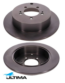 ULTIMA REAR SOLID DISC BRAKE ROTOR SET TO SUIT MITSUBISHI 4B11 4B12 4N13 4N14 1.8L 2.0L 2.3L 2.4L I4