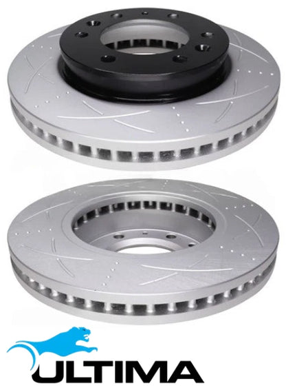 ULTIMA FRONT DISC BRAKE ROTOR SET TO SUIT FORD RANGER PY DD2S BF2S TWIN TURBO DIESEL 3.0L V6