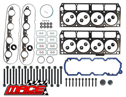 MACE VRS GASKET SET & HEAD BOLTS COMBO PACK TO SUIT HOLDEN CREWMAN VZ L76 6.0 V8