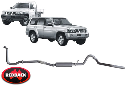 EXTREME DUTY EXHAUST SYSTEM WITH RESONATOR FOR NISSAN PATROL GR Y61 ZD30DDTI 3.0 I4 CAB CHASSIS ONLY