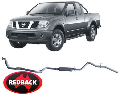REDBACK EXTREME DUTY EXHAUST SYSTEM W/ LARGE MUFFLER FOR NISSAN NAVARA D40 YD25DDTI 2.5L I4 01/07 ON