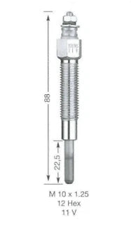 SET OF 4 NGK GLOW PLUGS TO SUIT NISSAN NAVARA D22 QD32E DIESEL 3.2L I4 TILL 05/1999
