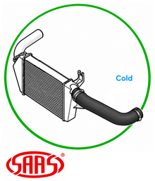 SAAS COLD SIDE INTERCOOLER HOSE TO SUIT MITSUBISHI TRITON ML MN 4D56T 4M41T TURBO DIESEL 2.5L 3.2L I4 INTERCOOLER TO LOWER INTAKE PIPE