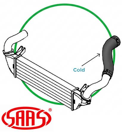 SAAS COLD SIDE INTERCOOLER HOSE TO SUIT MITSUBISHI TRITON MQ MR 4G64 4N15 TURBO DIESEL 2.4L I4