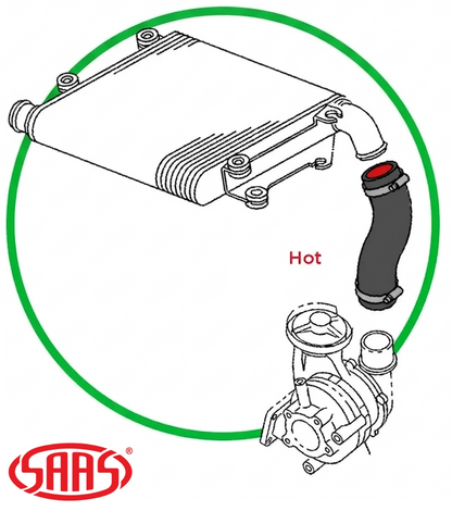 SAAS HOT SIDE INTERCOOLER HOSE TO SUIT HOLDEN RODEO RA 4JJ1-TCX TURBO DIESEL 3.0L I4 REQUIRES TRIMMING