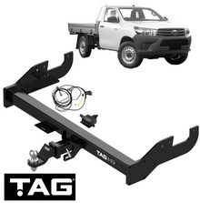 HD EXTENDED 3-PIECE TOW BAR & WIRING KIT FOR TOYOTA HILUX KUN26R 1KD-FTV 3.0 I4 08/08 ON CAB CHASSIS