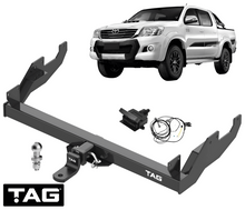 TAG HEAVY DUTY TOW BAR & WIRING KIT TO SUIT TOYOTA HILUX WORKMATE TGN16R 2TR-FE 2.7 I4 08/08 ON UTE