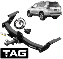 TAG HEAVY DUTY 3-PIECE DESIGN TOW BAR & WIRING KIT TO SUIT TOYOTA PRADO KZJ120R 1KZ-TE 3.0L I4
