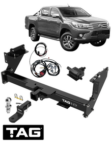 HEAVY DUTY 3-PIECE TOW BAR & WIRING KIT FOR TOYOTA HILUX WORKMATE GUN125R 2GD-FTV 2.4L I4 STYLESIDE