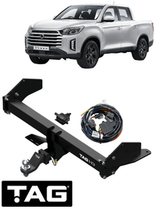 TAG HEAVY DUTY 3-PIECE TOW BAR & WIRING KIT FOR SSANGYONG MUSSO Q215 D22DTR 2.2L I4 LONG WHEEL BASE