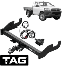 HD EXTENDED 3-PIECE DESIGN TOW BAR & WIRING KIT FOR TOYOTA HILUX GUN126R 1GD-FTV 2.8L I4 CAB CHASSIS