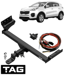TAG HEAVY DUTY TOW BAR & UNIVERSAL WIRING KIT FOR KIA SPORTAGE SL D4HA 2.0L I4 08/10 ON TO 09/15