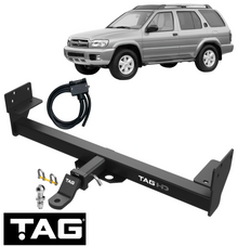 TAG HEAVY DUTY TOW BAR & UNIVERSAL WIRING KIT TO SUIT NISSAN PATHFINDER R50 QD32 TD27T 2.7L 3.2L I4