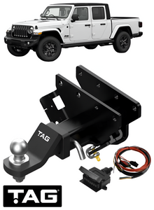 TAG HEAVY DUTY TOW BAR & UNIVERSAL WIRING KIT W/ REAR STEP TO SUIT JEEP GLADIATOR JT ERB ERC 3.6L V6