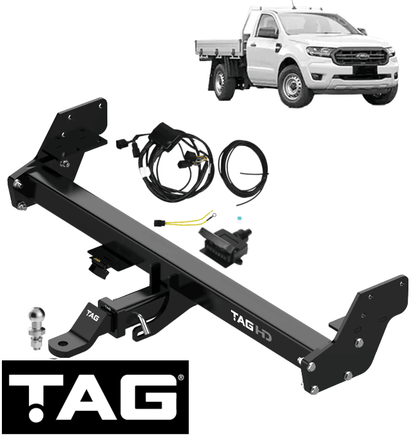 TAG HEAVY DUTY TOW BAR & WIRING KIT TO SUIT FORD RANGER PX3 YN2S TWIN TURBO DIESEL 2.0L I4 CAB CHASSIS