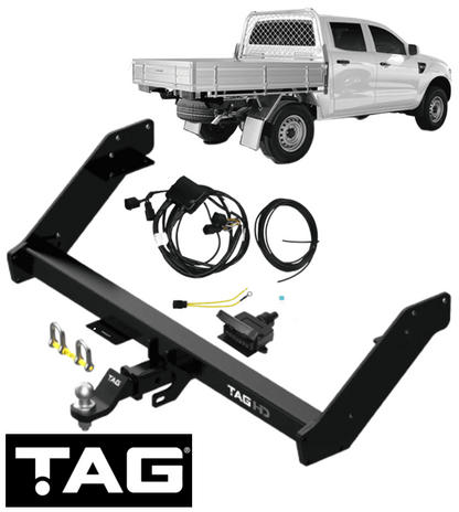 TAG HEAVY DUTY TOW BAR & WIRING KIT TO SUIT FORD RANGER PX3 YN2S TWIN TURBO DIESEL 2.0L I4 CAB CHASSIS