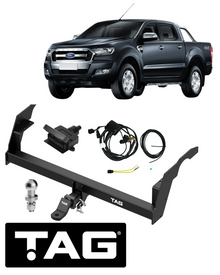 HEAVY DUTY 1-PIECE DESIGN TOW BAR & WIRING KIT FOR FORD RANGER PX3 YN2S 2.0L I4 STYLESIDE TUB MODELS