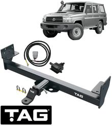 TAG HEAVY DUTY TOW BAR & WIRING KIT TO SUIT TOYOTA LANDCRUISER VDJ76R 1VD-FTV TURBO DIESEL 4.5L V8