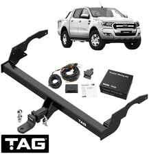TAG HEAVY DUTY TOW BAR & BRINK WIRING KIT TO SUIT FORD RANGER PX1 P4AT 2.2L I4 TO 07/15 CAB CHASSIS
