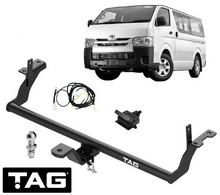 TAG STANDARD DUTY TOW BAR & WIRING KIT TO SUIT TOYOTA HIACE KDH201R 1KD-FTV 3.0L I4 TILL 01/2019