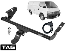 TAG STD DUTY TOW BAR & UNIVERSAL WIRING KIT TO SUIT TOYOTA HIACE RZH103R 2RZ 2RZ-E 2.4L I4