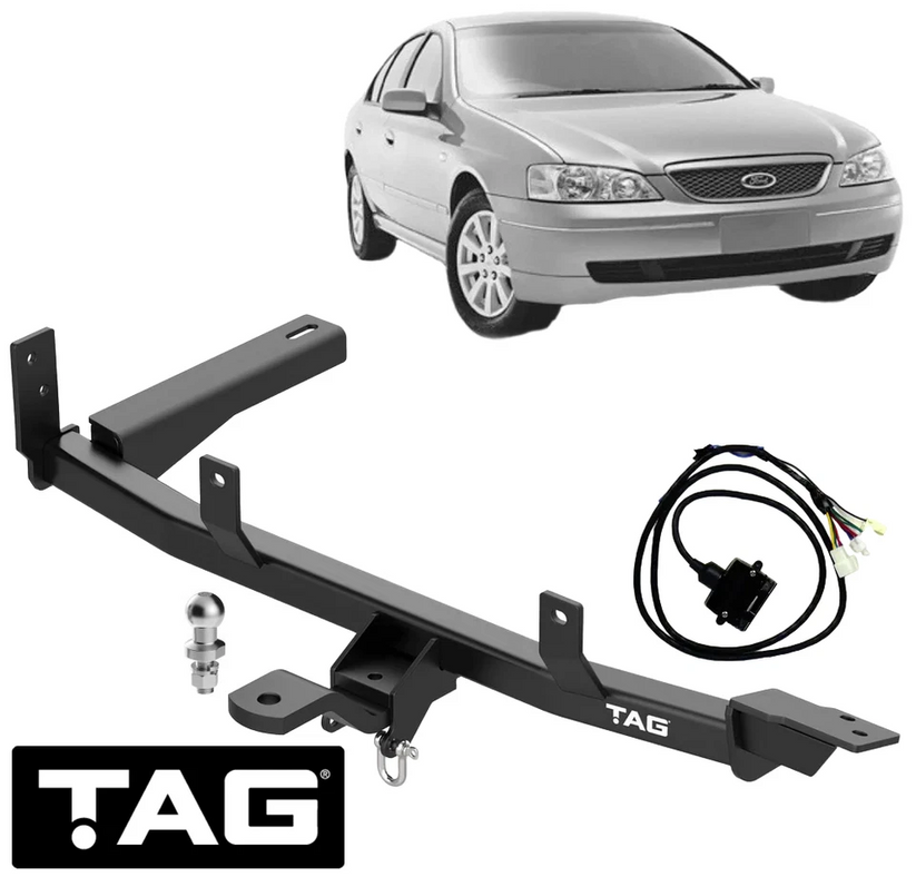 STD DUTY TOW BAR & WIRING KIT W/ FACTORY REVERSE SENSORS FOR FORD FALC ...
