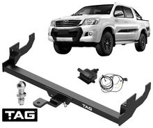 TAG STD DUTY TOW BAR & WIRING KIT FOR TOYOTA HILUX GGN25R 1GRFE 4.0 V6 TRAYBACK & STYLESIDE 08/08 ON