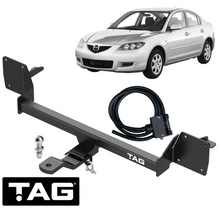 TAG STANDARD DUTY TOW BAR & UNIVERSAL WIRING KIT TO SUIT MAZDA3 BK RF7J LF-VE LF50 LF72 2.0 I4 SEDAN
