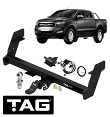 HEAVY DUTY 3-PIECE DESIGN TOW BAR & WIRING KIT FOR FORD RANGER PX P5AT 3.2L I5 STYLESIDE TUB MODELS