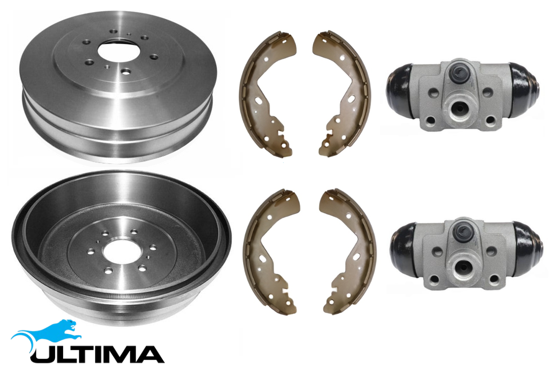 ULTIMA DRUM BRAKE KIT TO SUIT NISSAN NAVARA NP300 D23 QR25DE YS23DDT YD25DDTI YS23DDTT TWIN TURBO DIESEL 2.3L 2.5L I4