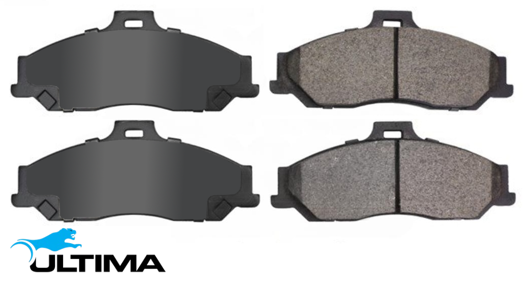ULTIMA FRONT BRAKE PAD SET WITH RECTANGULAR SLOT AT TOP FOR MAZDA BT-50 UN WLAT TURBO DIESEL 3.0L I4