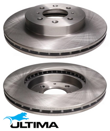 ULTIMA FRONT VENTED DISC BRAKE ROTOR SET TO SUIT HONDA CIVIC EU1 ES D15B D17A2 1.5L 1.7L I4 OD 262MM