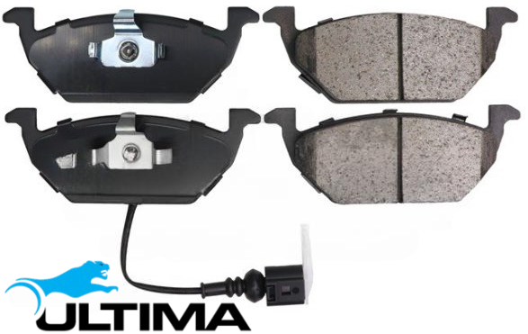 ULTIMA FRONT BRAKE PAD SET TO SUIT VOLKSWAGEN BORA 1J APK 2.0L I4 WITH SENSOR